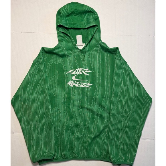 Nike x Off-White Other - Nike x Off-White Engineered Hoodie Green White Striped Pullover Mens Medium RARE
